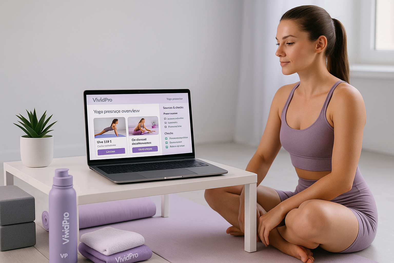 Creator reviewing a unified set of profiles and offerings in VividPro’s yoga presence dashboard